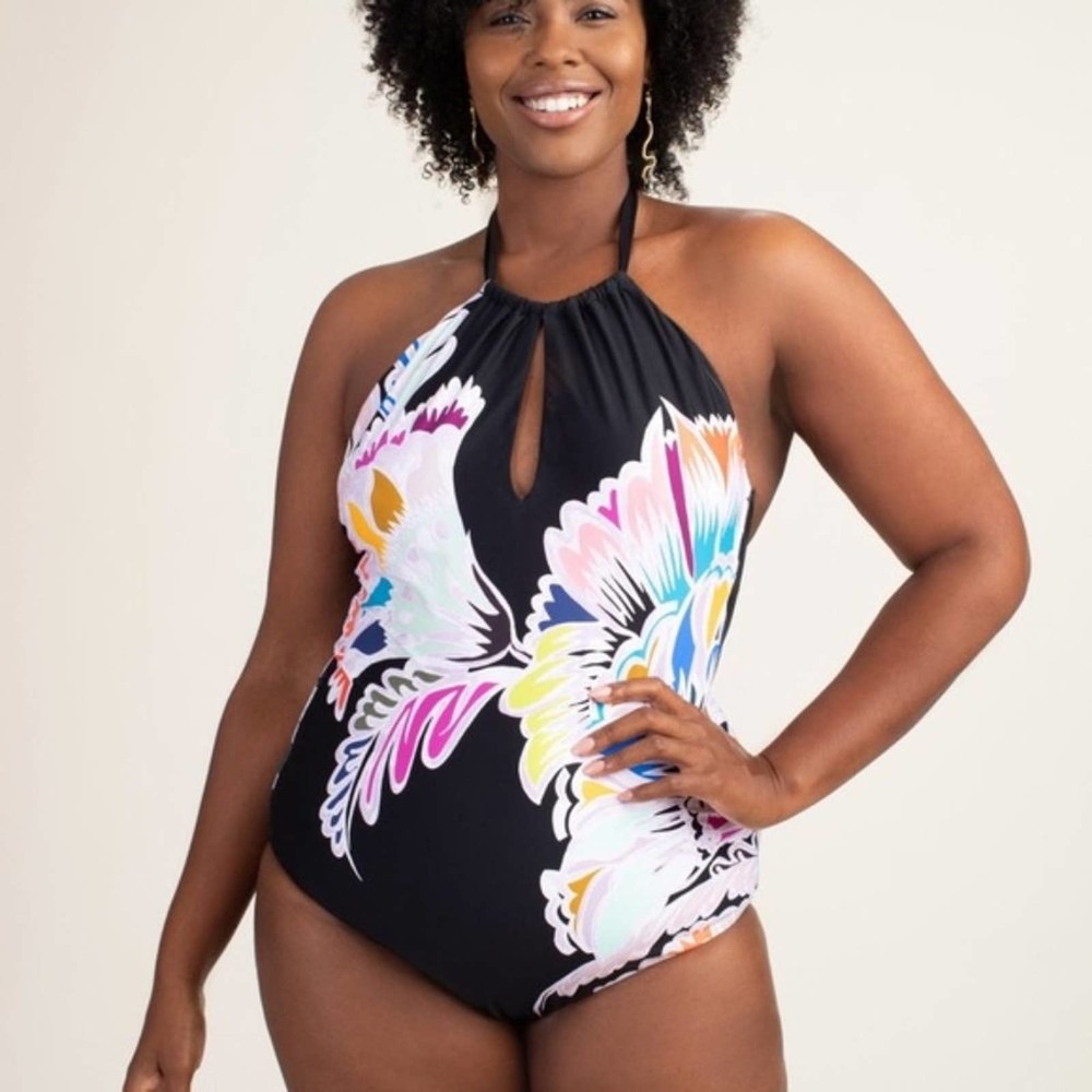 Trina Turk One Piece Halter Swimsuit Seychelles
